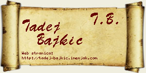 Tadej Bajkić vizit kartica